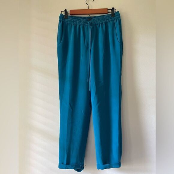 J.Crew Womens Draped Drawstring Elastic Waist Jogger
Pants Sz 2 Teal Blue 03341 - Picture 9 of 11
